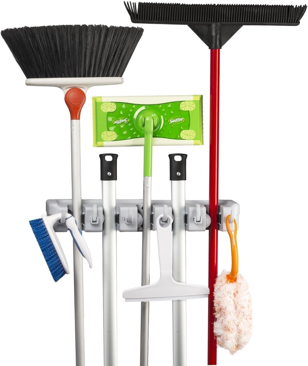 KINGTOP Broom Mop Holder, Wall Mounted Organizer w...