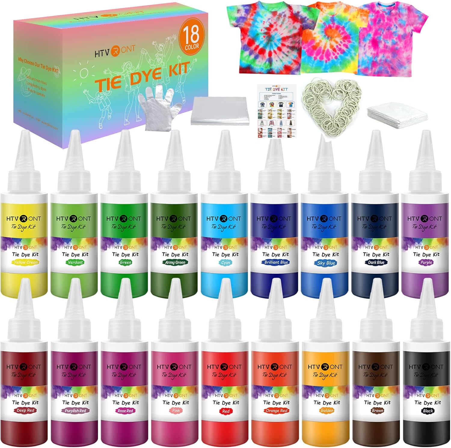 **Best HTVRONT Tie Dye Kit, Special Kit for Kids and Adults, Unique 18 Colors 80...