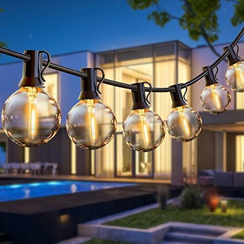 LED Outdoor String Lights Mains Powered, 22ft/6.8m Waterproof Festoon Lights Out...