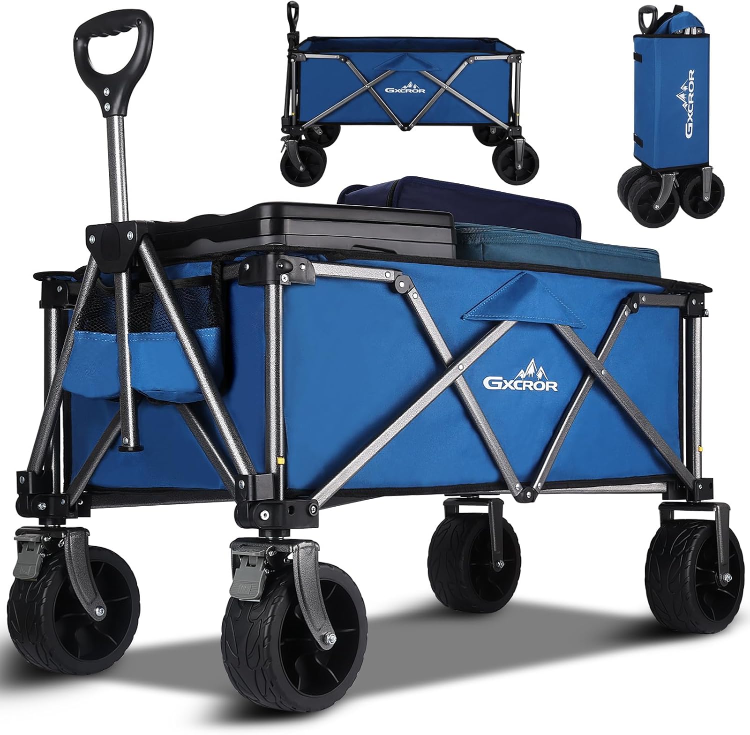 GXCROR Beach Trolley,Beach Trolley Cart,Big Wheels Folding 100kg Capacity Wagon,...