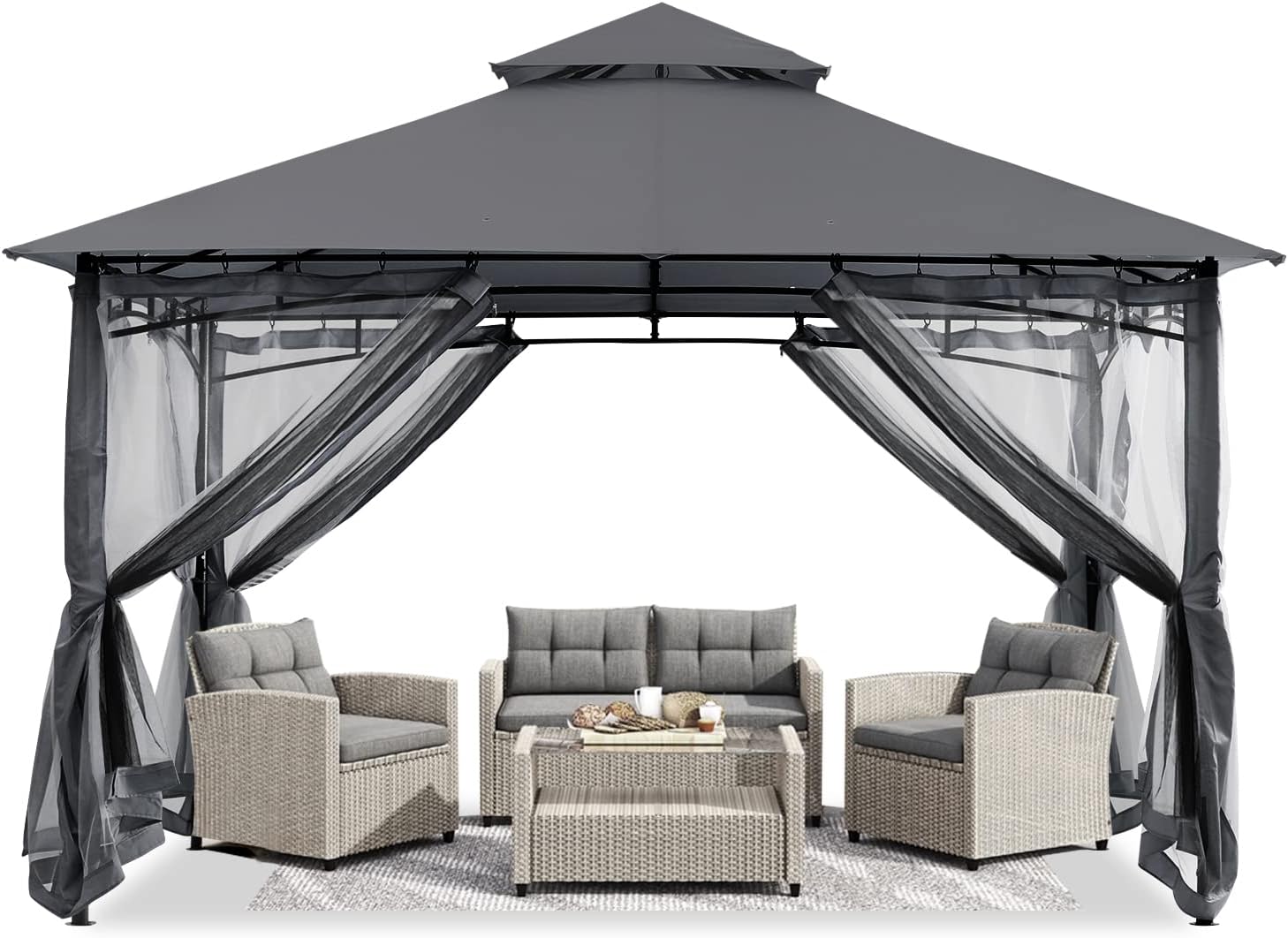 ABCCANOPY 2.5x2.5M Gazebo, Innovative Gazebos With Netting for Patios, Special D...