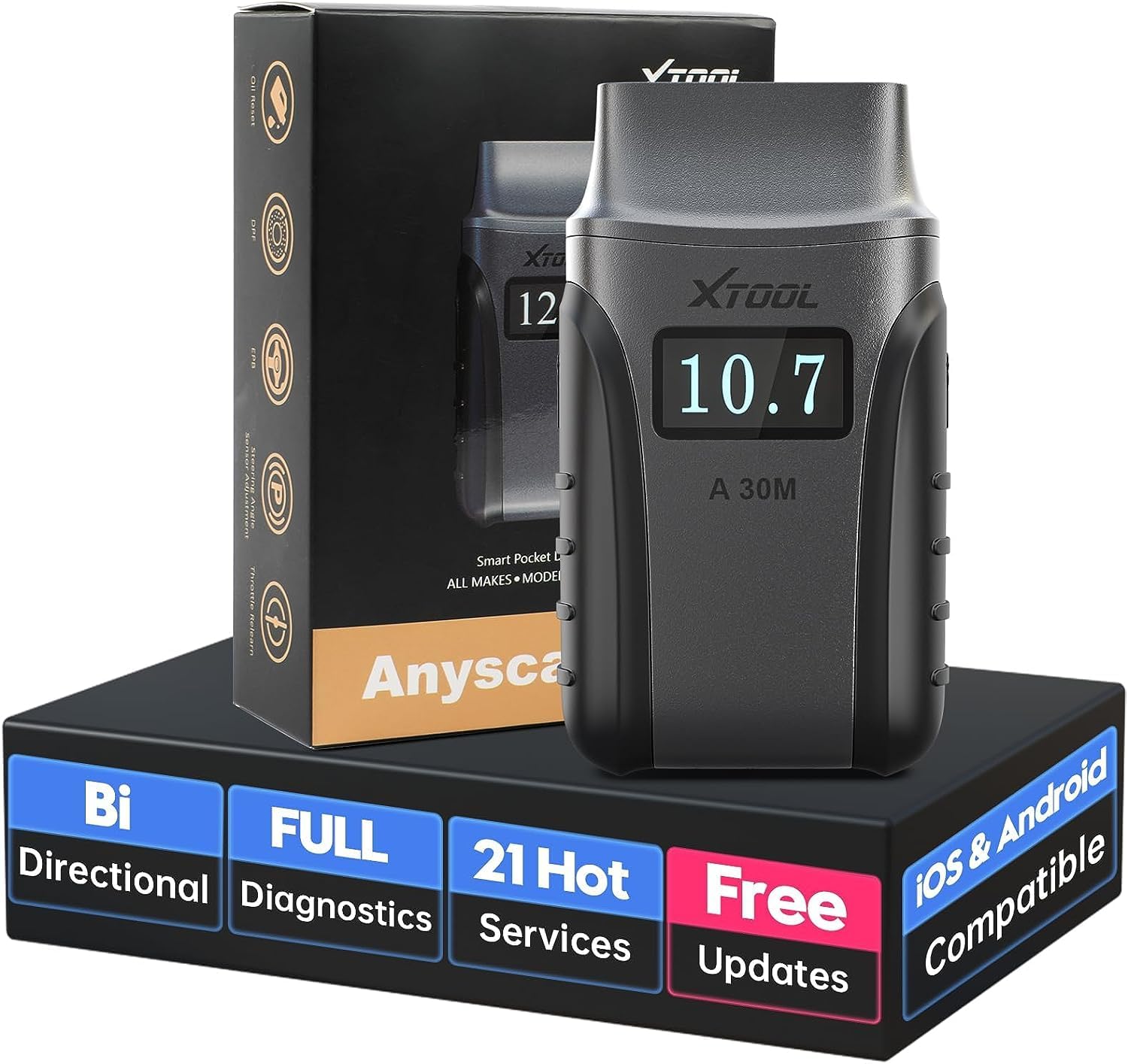 XTOOL A30M OBD2 Scanner BT, Wireless OBD2 Code Rea...