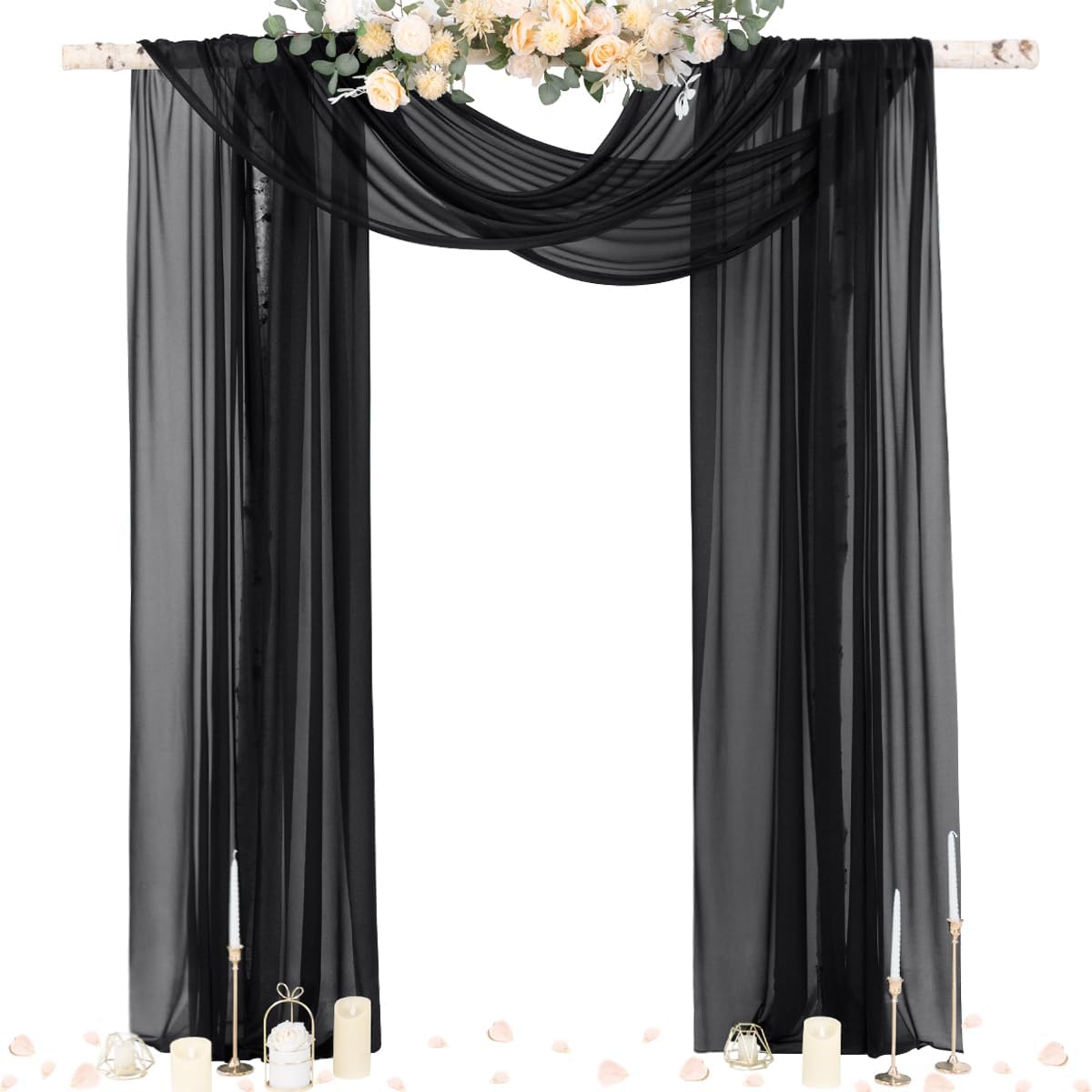 Socomi Wedding Arch Draping Fabric, Special Sheer Outdoor Curtain, Innovative Ex...