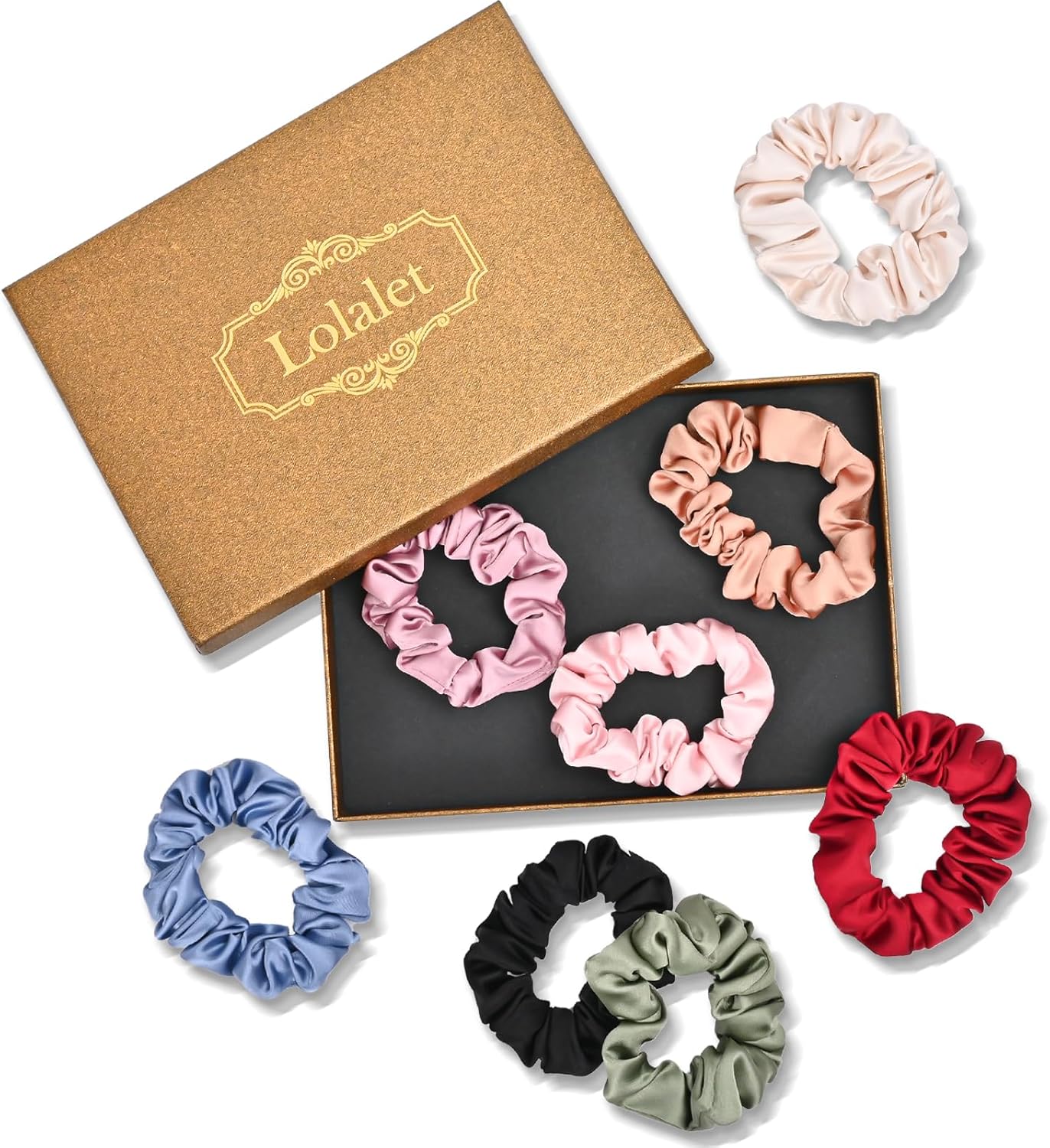 Lolalet Hair Scrunchies Satin Scrunchies for Women, Soft Hair Ties Scrunchy Cute...