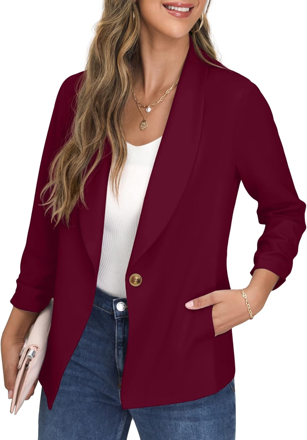 GRECERELLE Womens Blazer, Special Open Front Cardigan, Stylish Work Office Blaze...