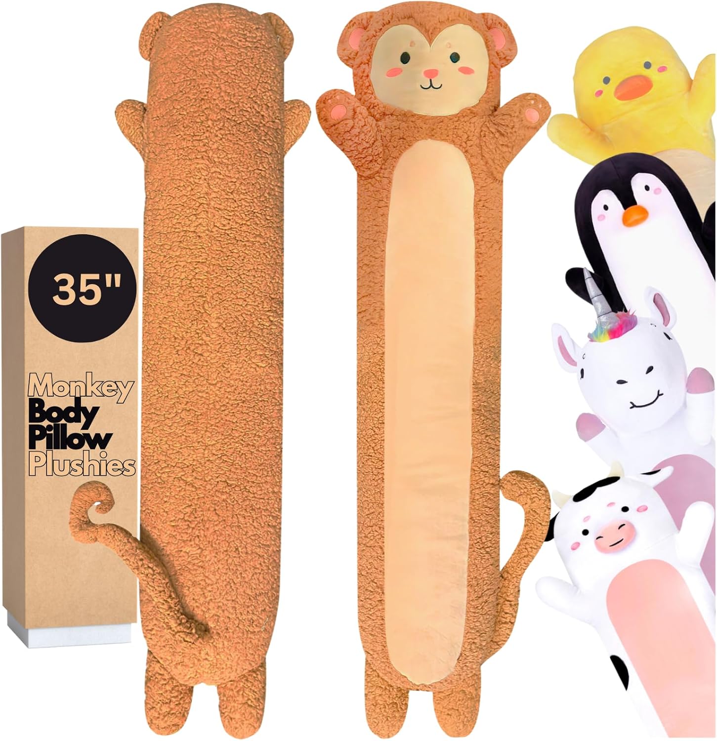 Monkey Big Plush Body Pillow, Special Monkey Toys, Cute Giant Monkey Pillow for...