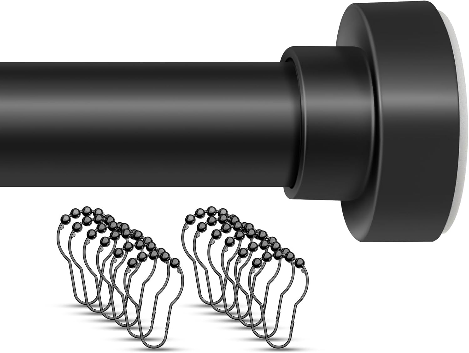 Shower Curtain Rod, High-Quality Shower Curtain Rod with 12 Rings, Special Showe...