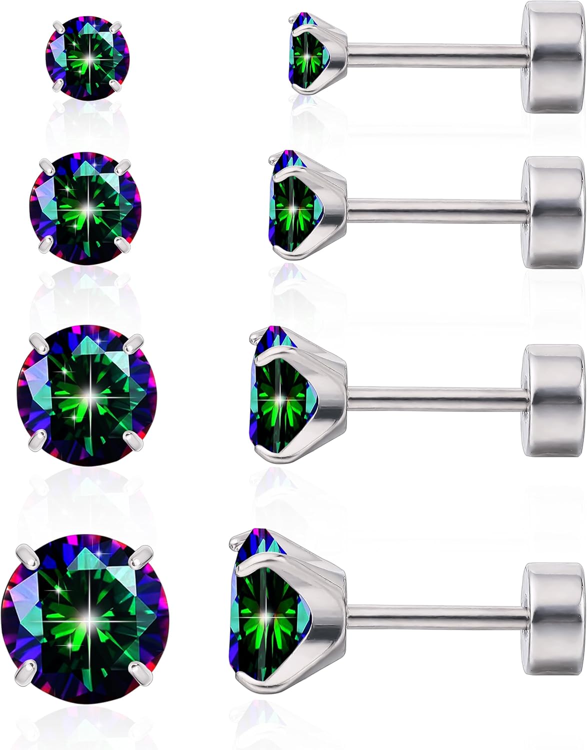 Limerencia 4 Pairs Titanium Earrings Set, Special Earrings Set with Screw Back,...