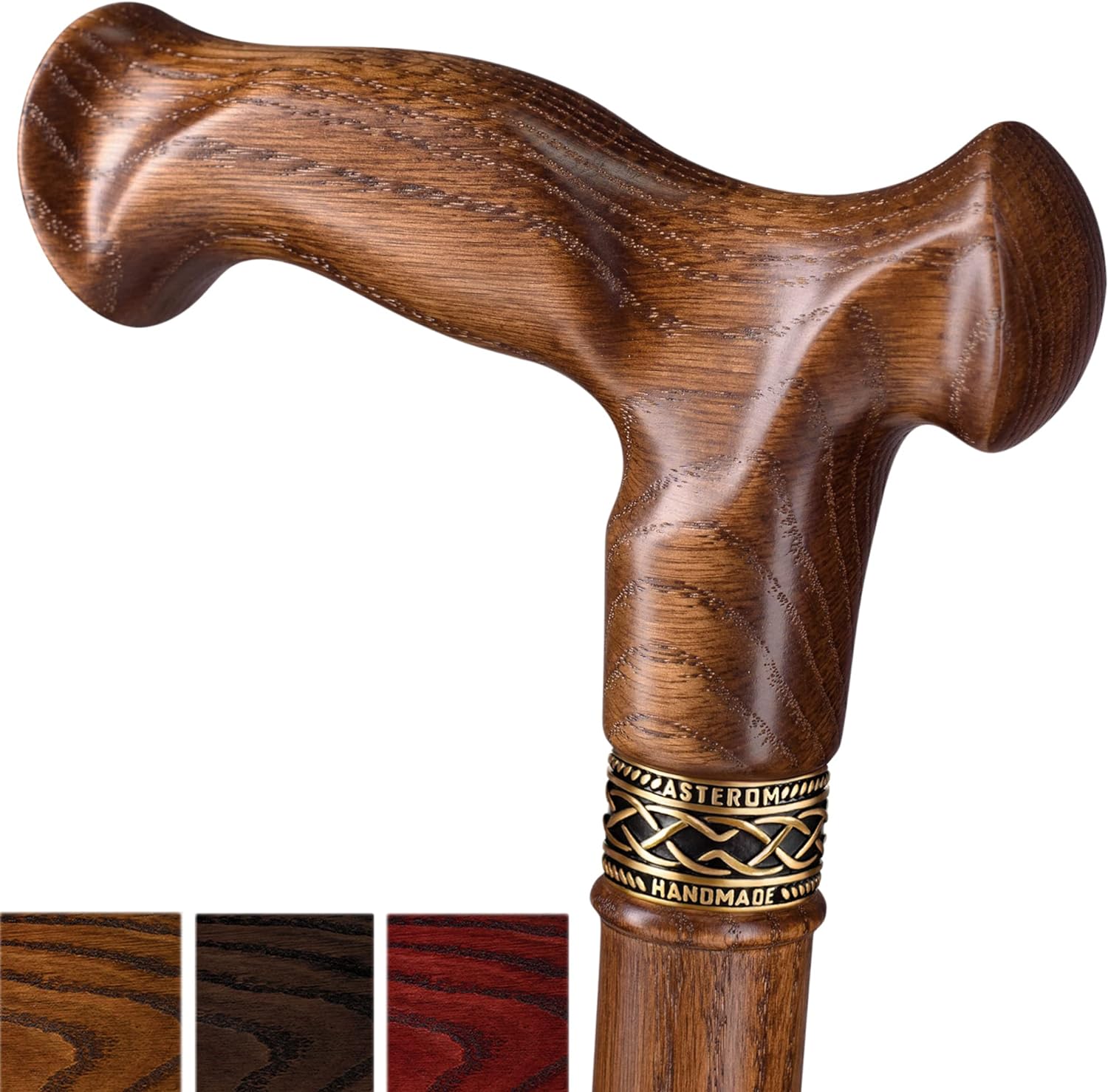 Asterom Walking Cane for Men & Women - Handmade, Ergonomic, Sturdy Wooden Cane |...