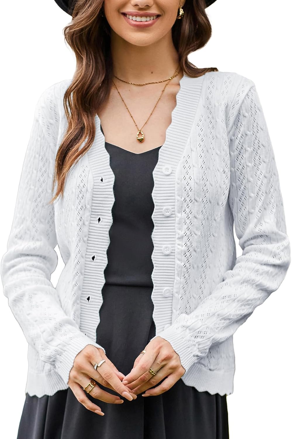 KANCY KOLE Women's Cardigan, Special Cropped Sweater for 2024, Unique Long Sleev...