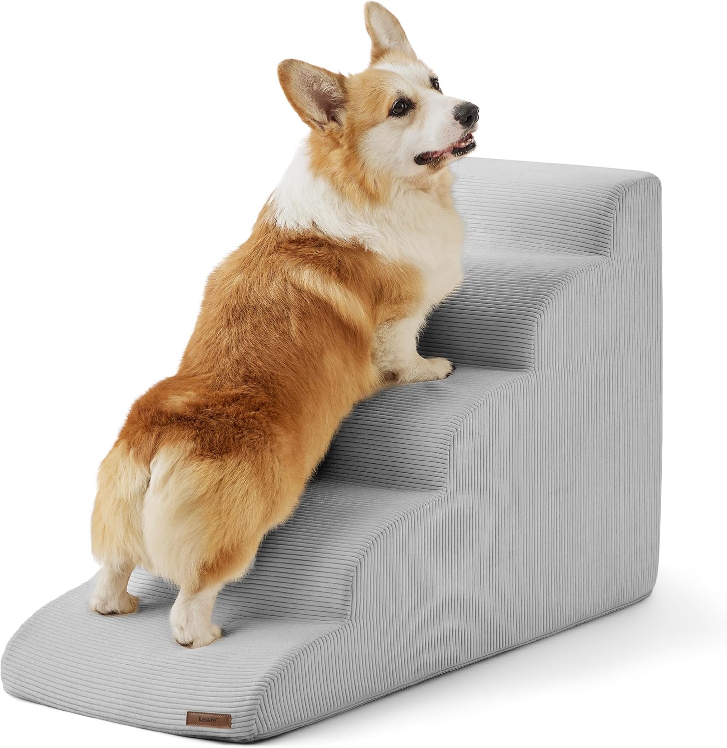 Lesure Dog Stairs for Small Dogs - Dog Ramp for Bed and Couch with CertiPUR-US C...