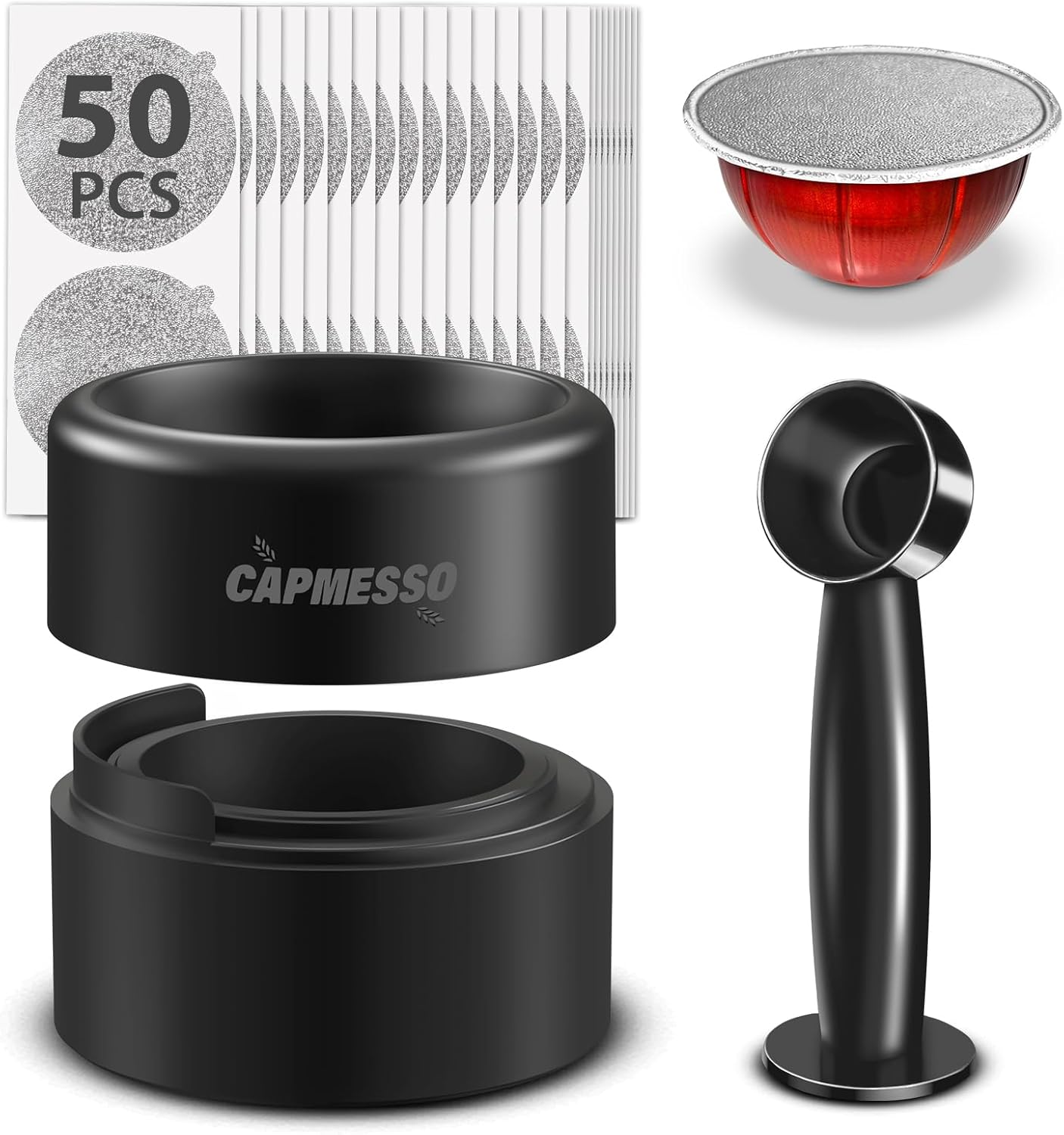 and Innovative CAPMESSO Reusable Vertuoline Pod Refill Kit, Special Pod Refill K...