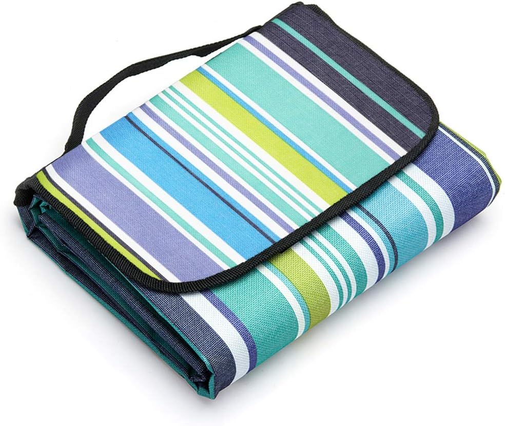 LIVEHITOP 200x200cm Picnic Blanket Waterproof Backing – Compact Camping Mat Sand...