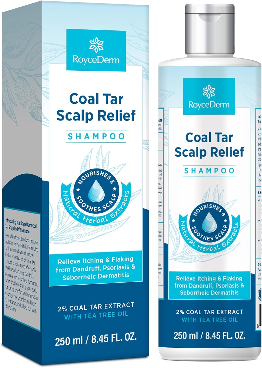 RoyceDerm Coal Tar Dandruff Shampoo, Special Extra Strength 2% Coal Tar Extract...