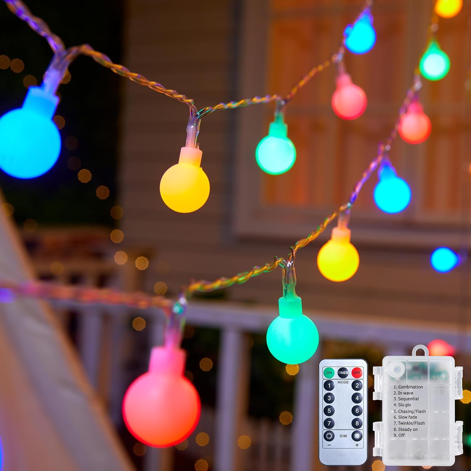 Globe String Lights by 21 Feet, Special Battery Op...