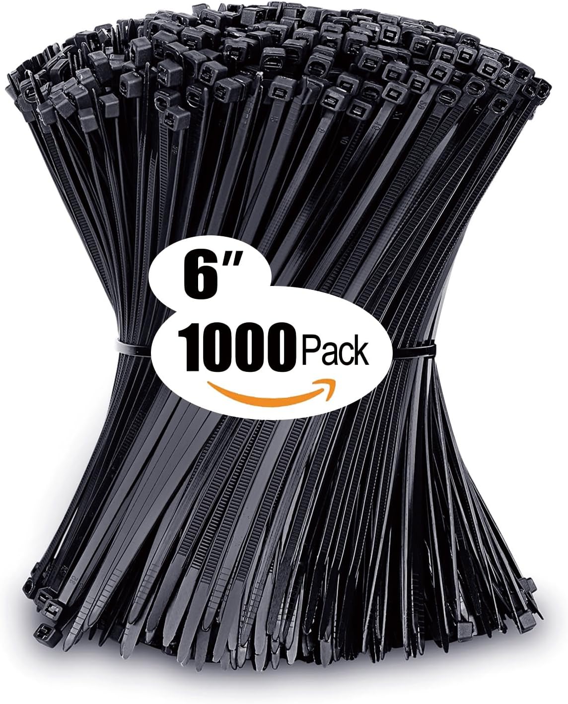 Zip Ties 6 inch with 25 lb Tensile Strength, Black Cable ties, 1000 Pack, ANOSON...