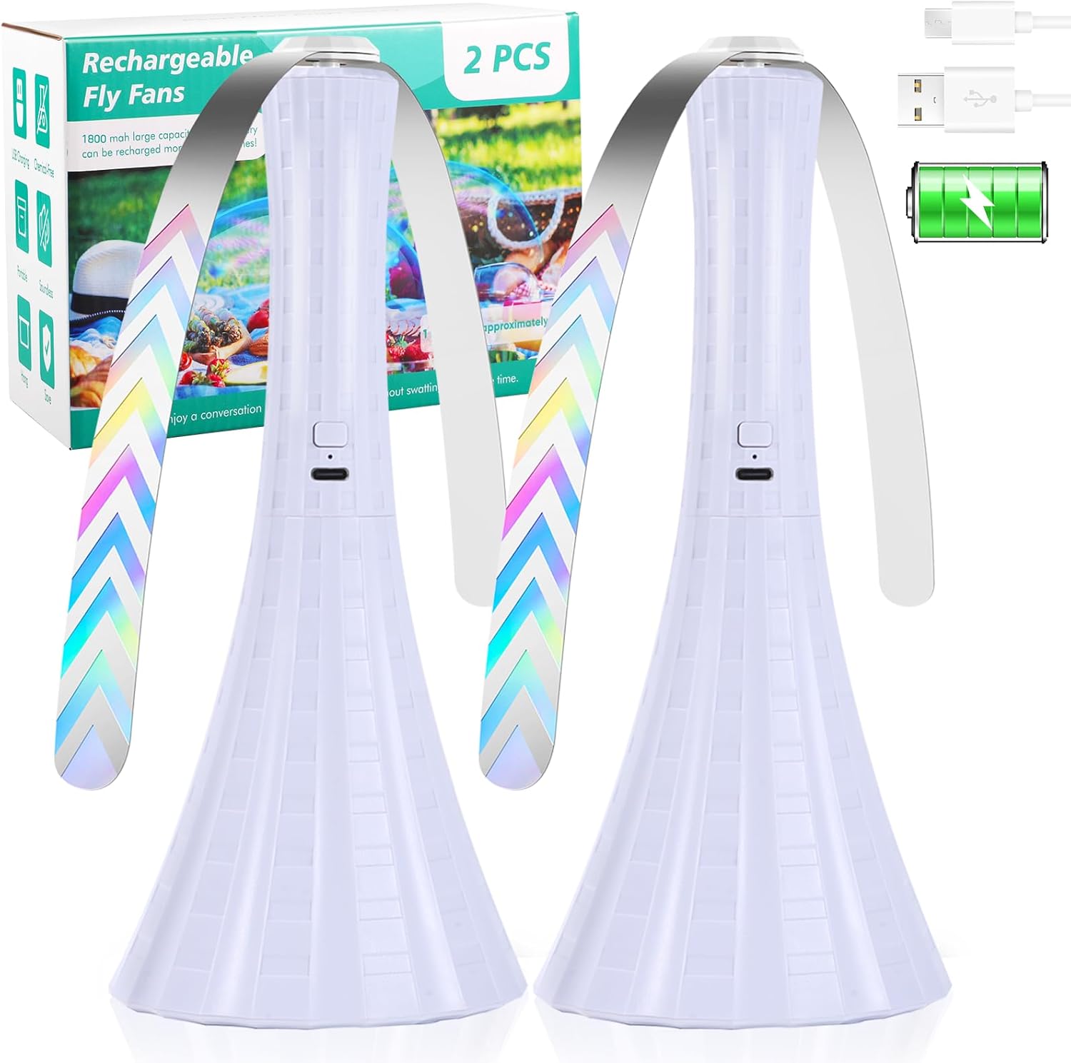 Fly Fans, Special Rechargeable Fly Fans for Outdoor Tables, Innovative Fly Repel...