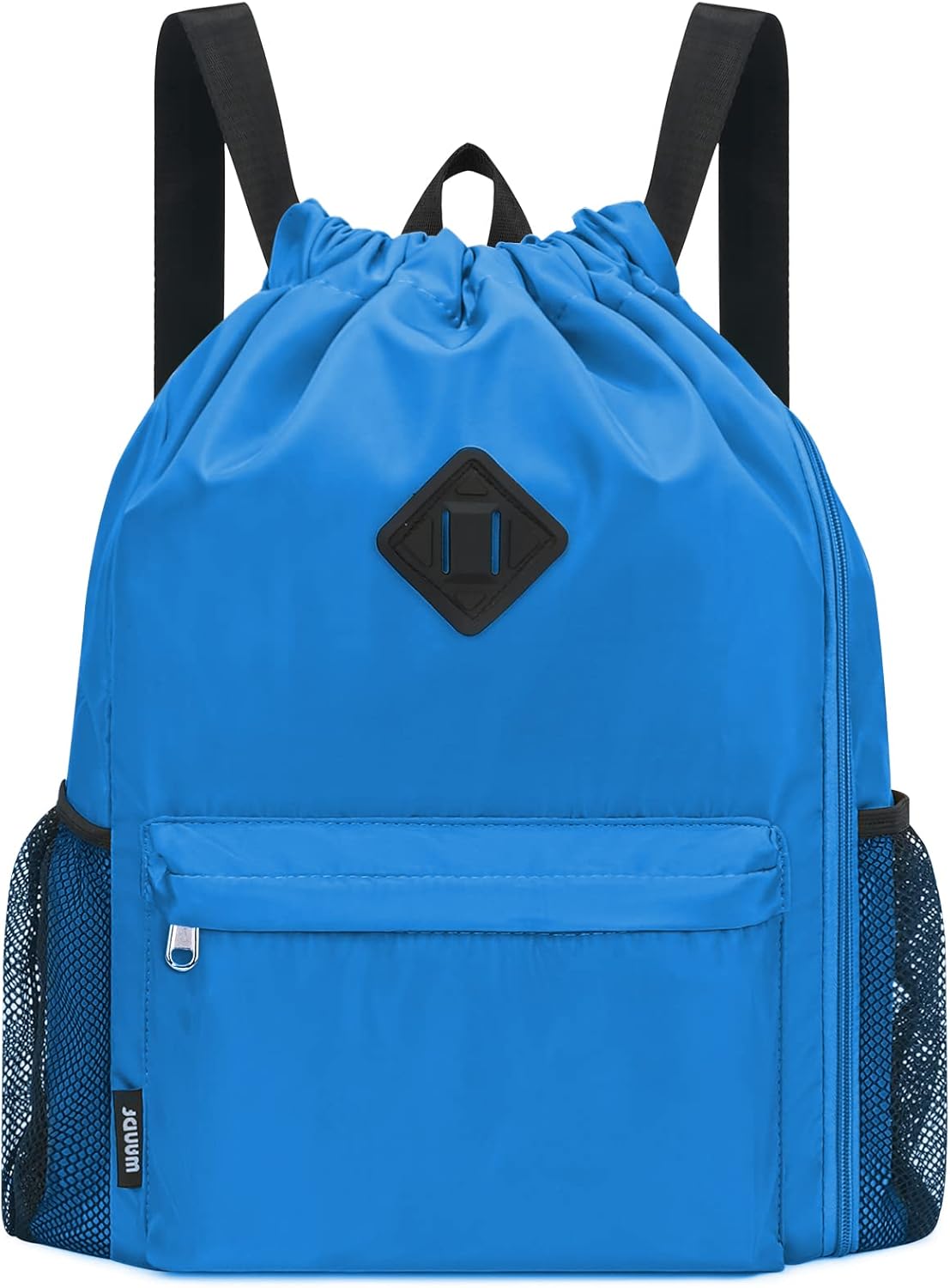 WANDF Drawstring Backpack Sports Gym Bag with Shoes Compartment, Water-Resistant...