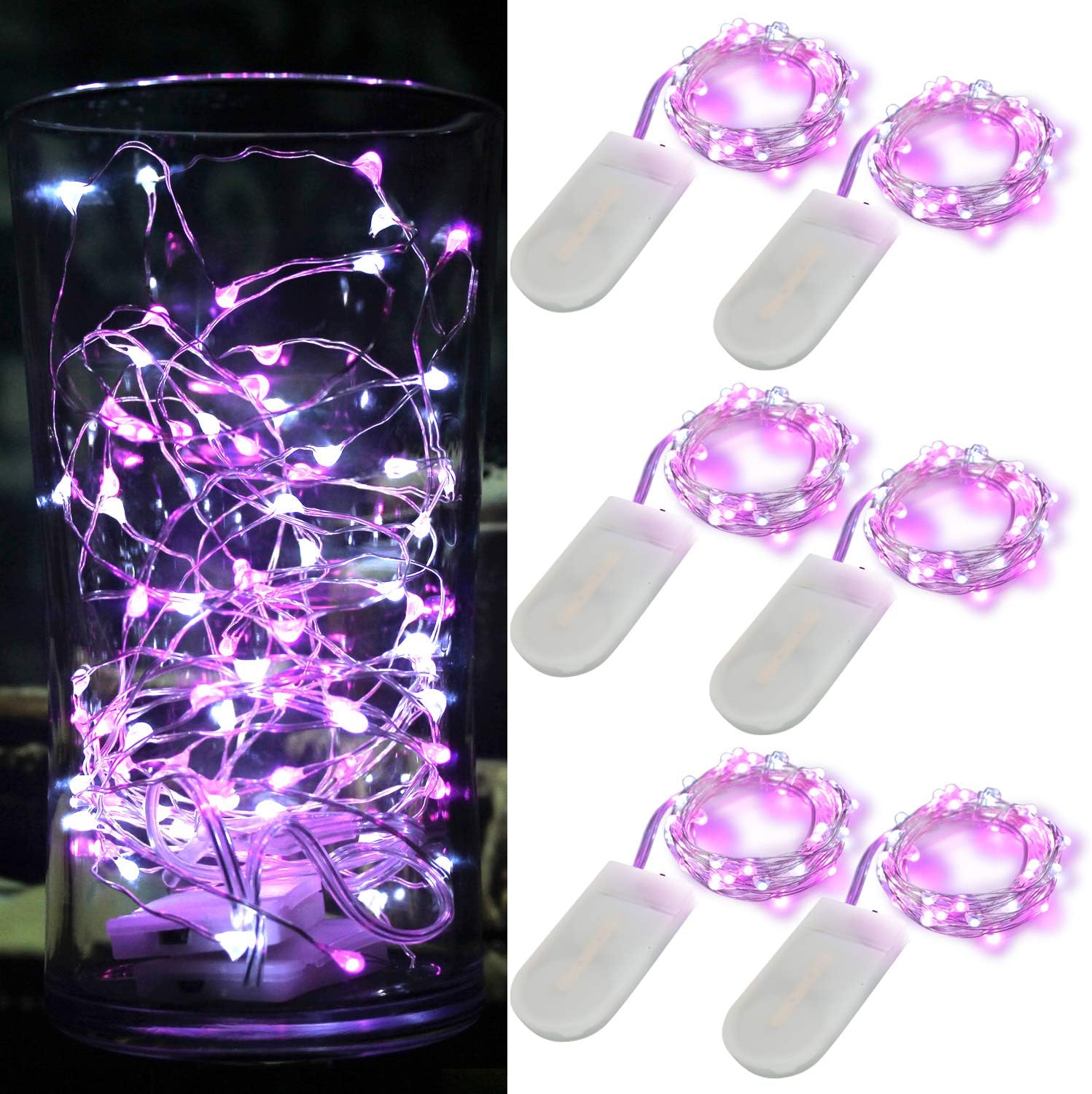 [6-Pack] 7Feet Starry String Lights,Fairy String Lights 20 Micro Starry LEDs On...