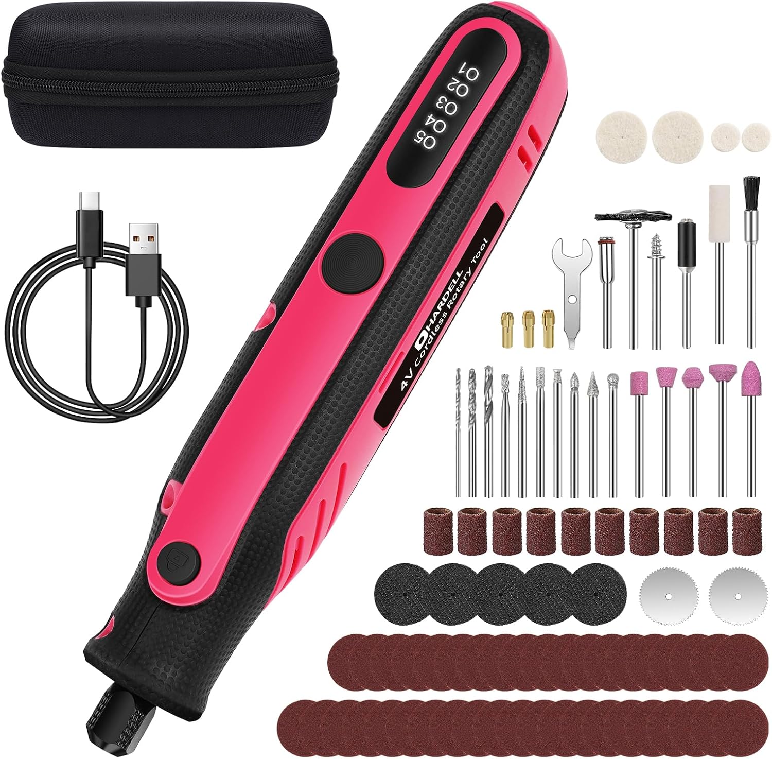 HARDELL Mini Cordless Rotary Tool, 5-Speed Rotary Tool Kit with 86 Accessories,...