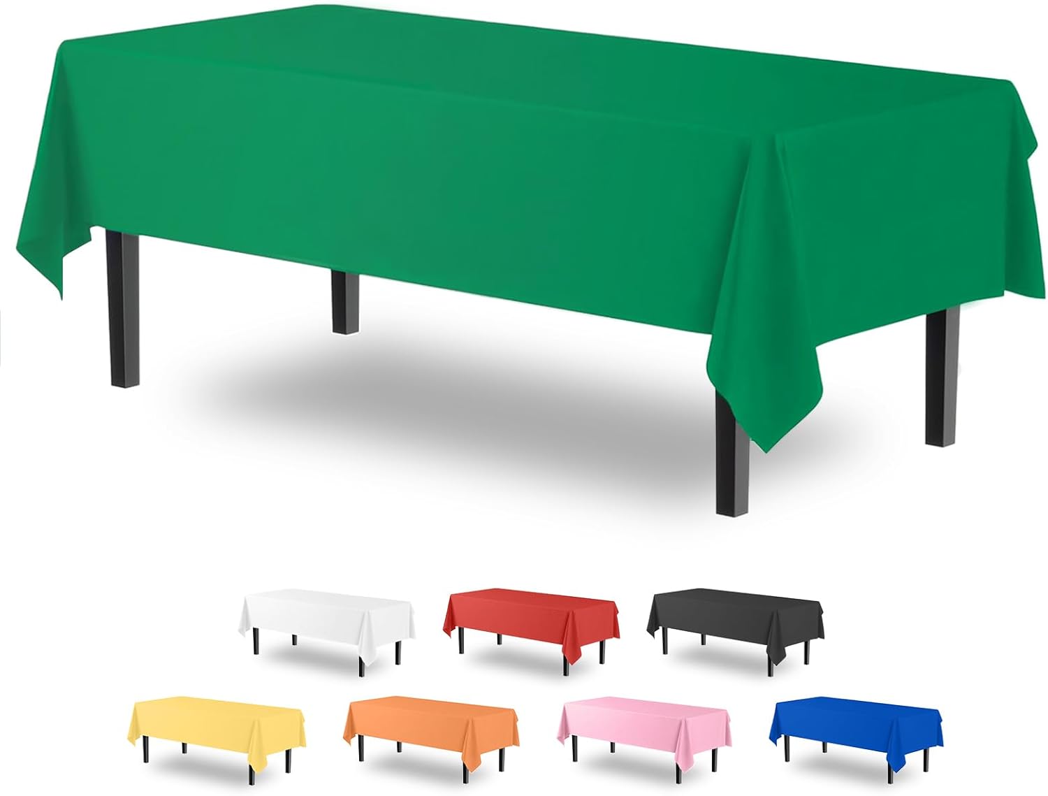 XHDA 6 Pack Green Party Table Cloth, Special Plastic Tablecloth Wipeable, Innova...