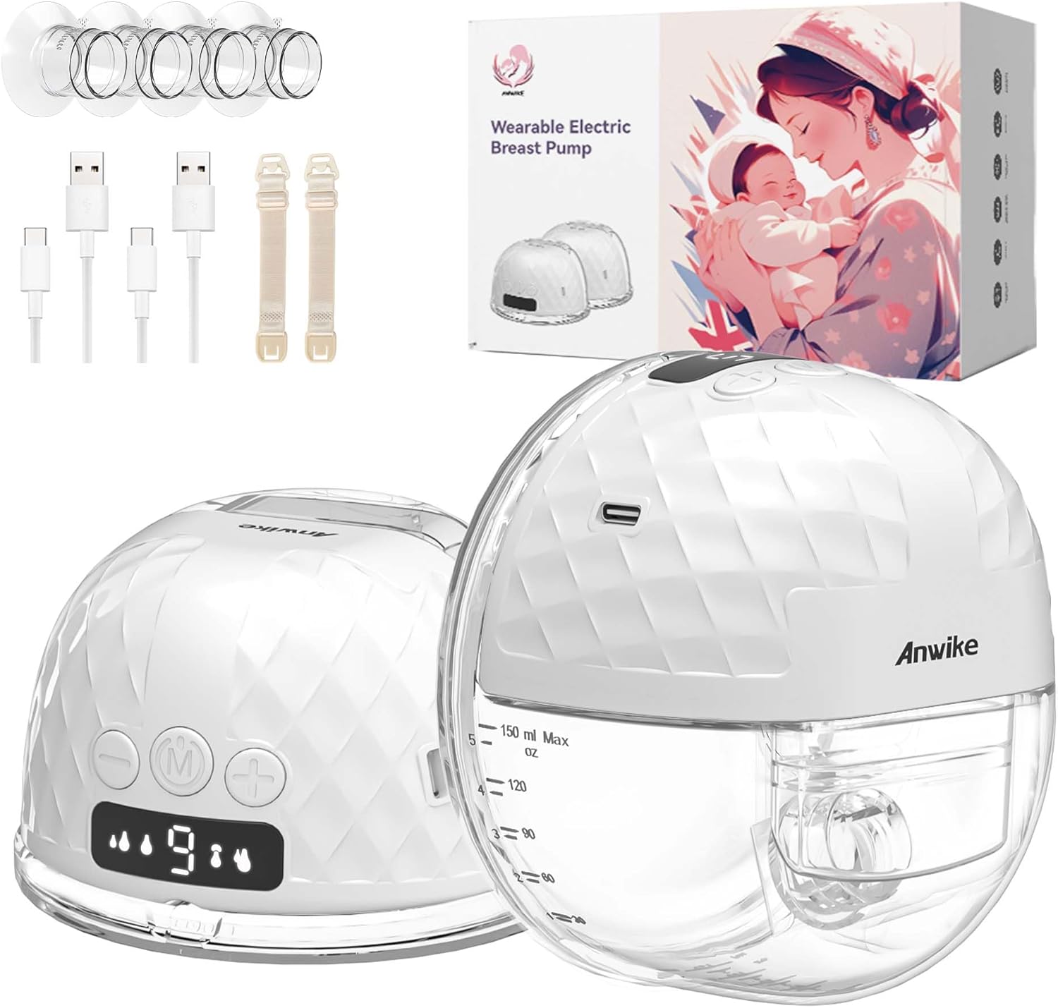 Hospital Grade Electric Breast Pump, Special Double Wearable Breast Pump Hands F...