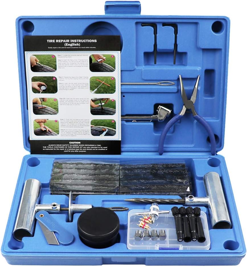 MAIKEHIGH Heavy Duty Tyre Puncture Repair Kit - 70 Pcs Tyre Plug Set for Auto, C...