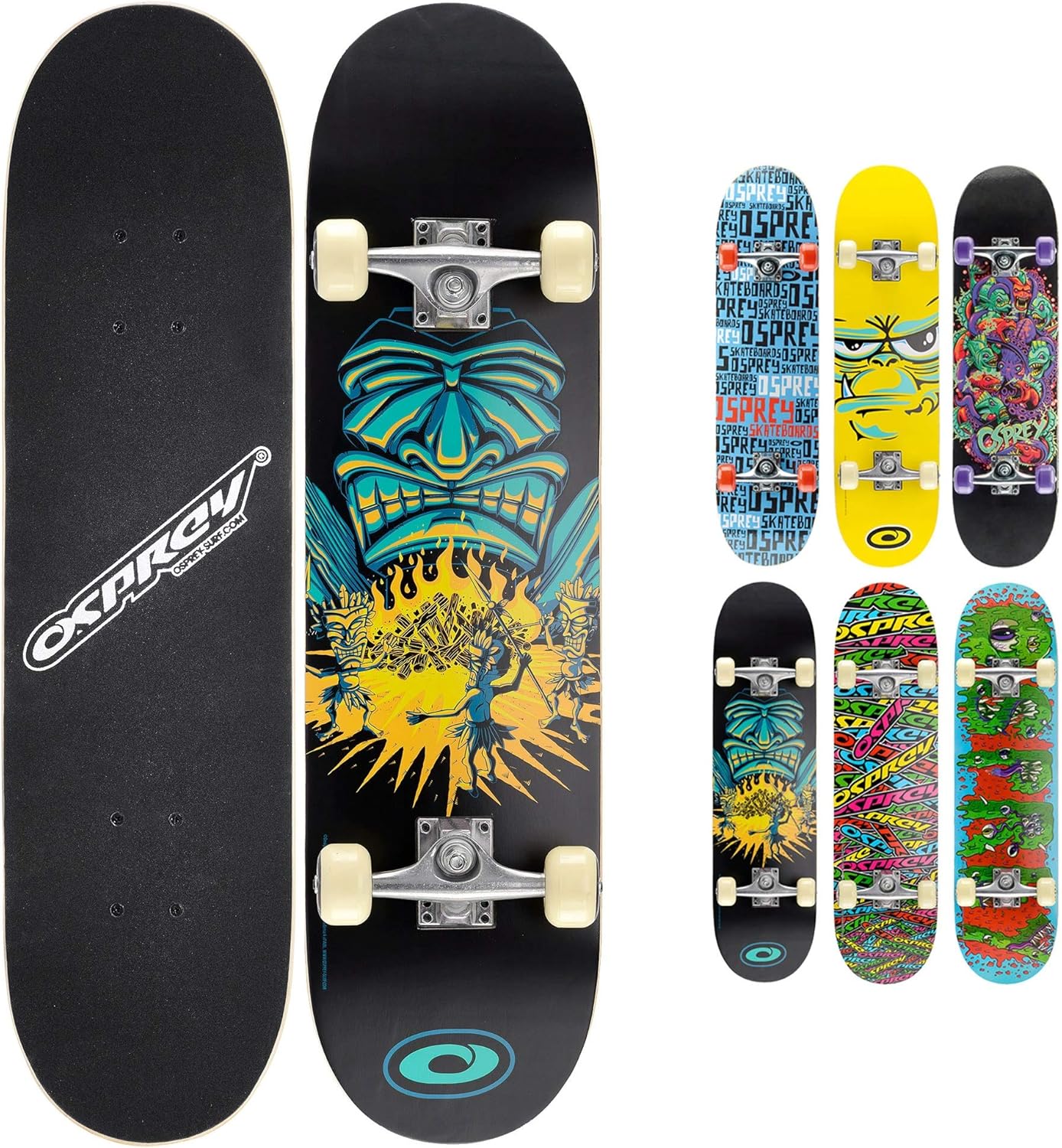 Osprey Kids Skateboard, Special Skateboard for Beginners with 31 x 8 Inch Double...