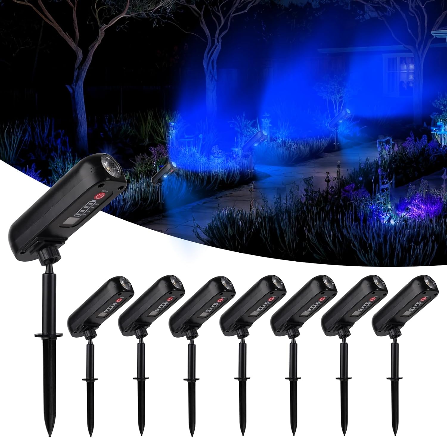 CORESLUX Solar Spot Lights, Special Outdoor Garden Blue Light Uplighters, High-Q...