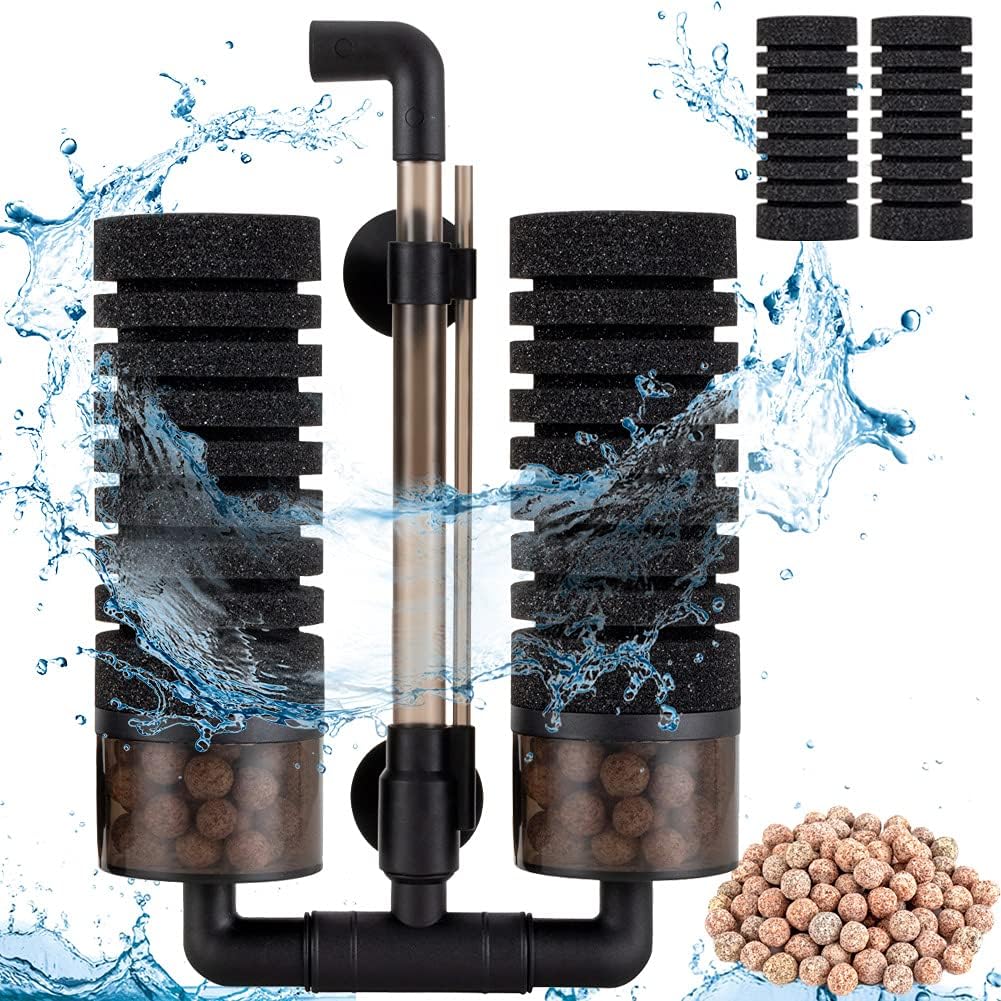 hygger Aquarium Double Sponge Filter, High-Quality Biochemical Filter Sponges fo...