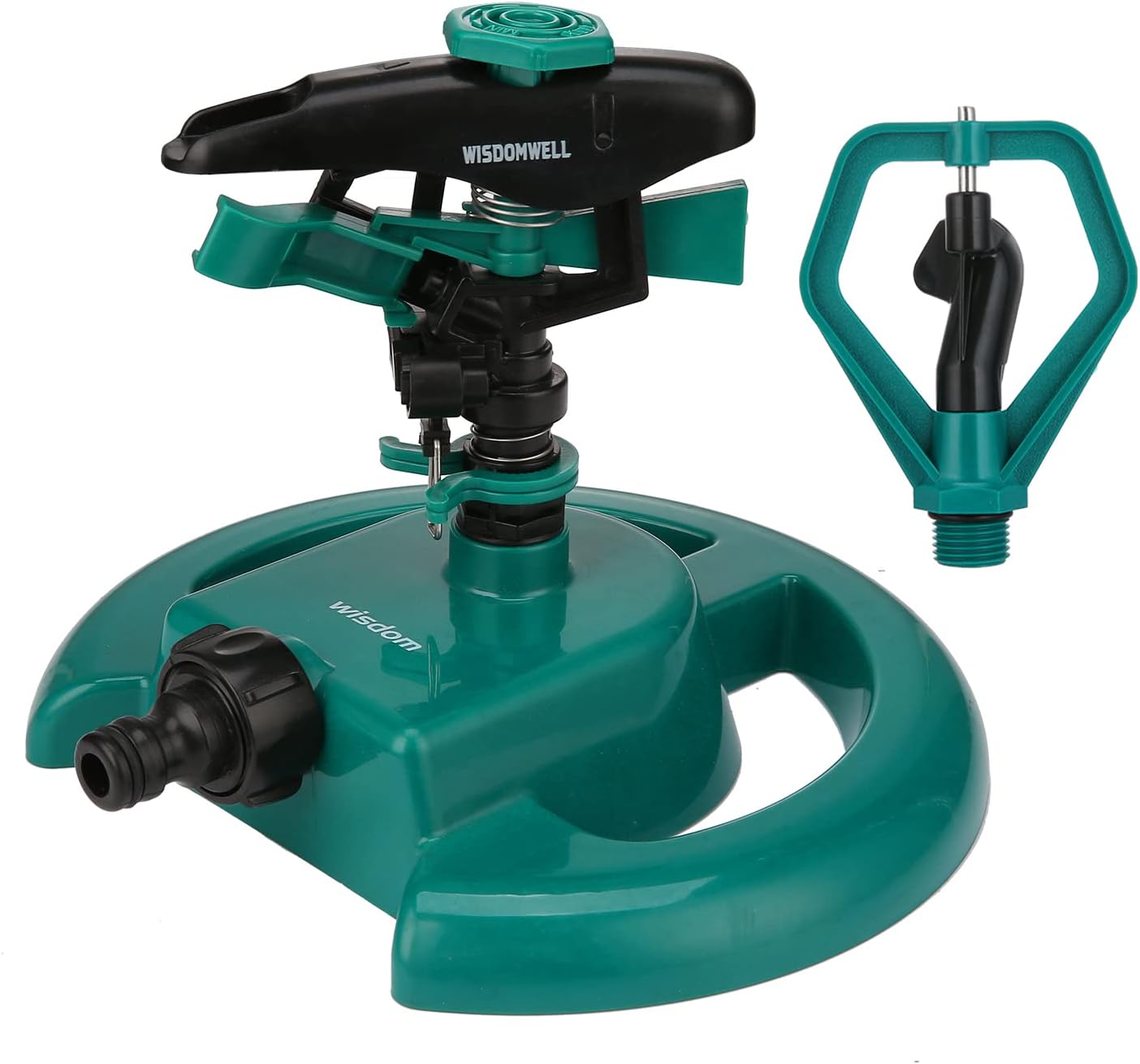 WISDOMWELL Garden Sprinkler, Special Long Range Lawn Impact Sprinkler Head, Inno...
