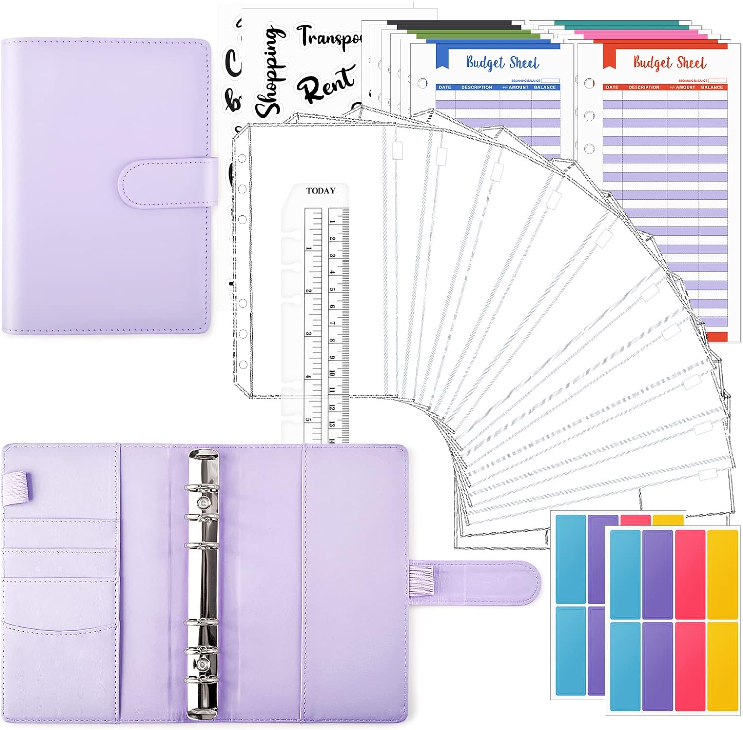 TOYESS Budget Binder Set, High-Quality Money Saving Wallet with 30Pcs, Special A...