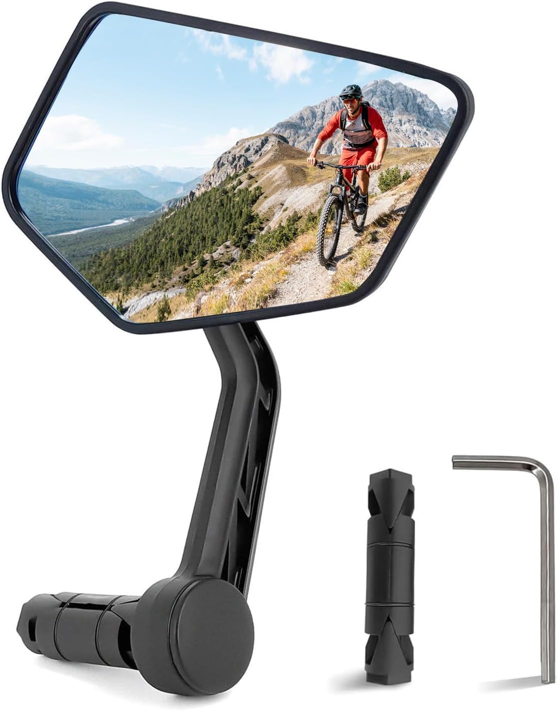 Arkham Bicycle Mirror, Special Impact-Resistant Glass HD Extra-Large Mirror Lens...