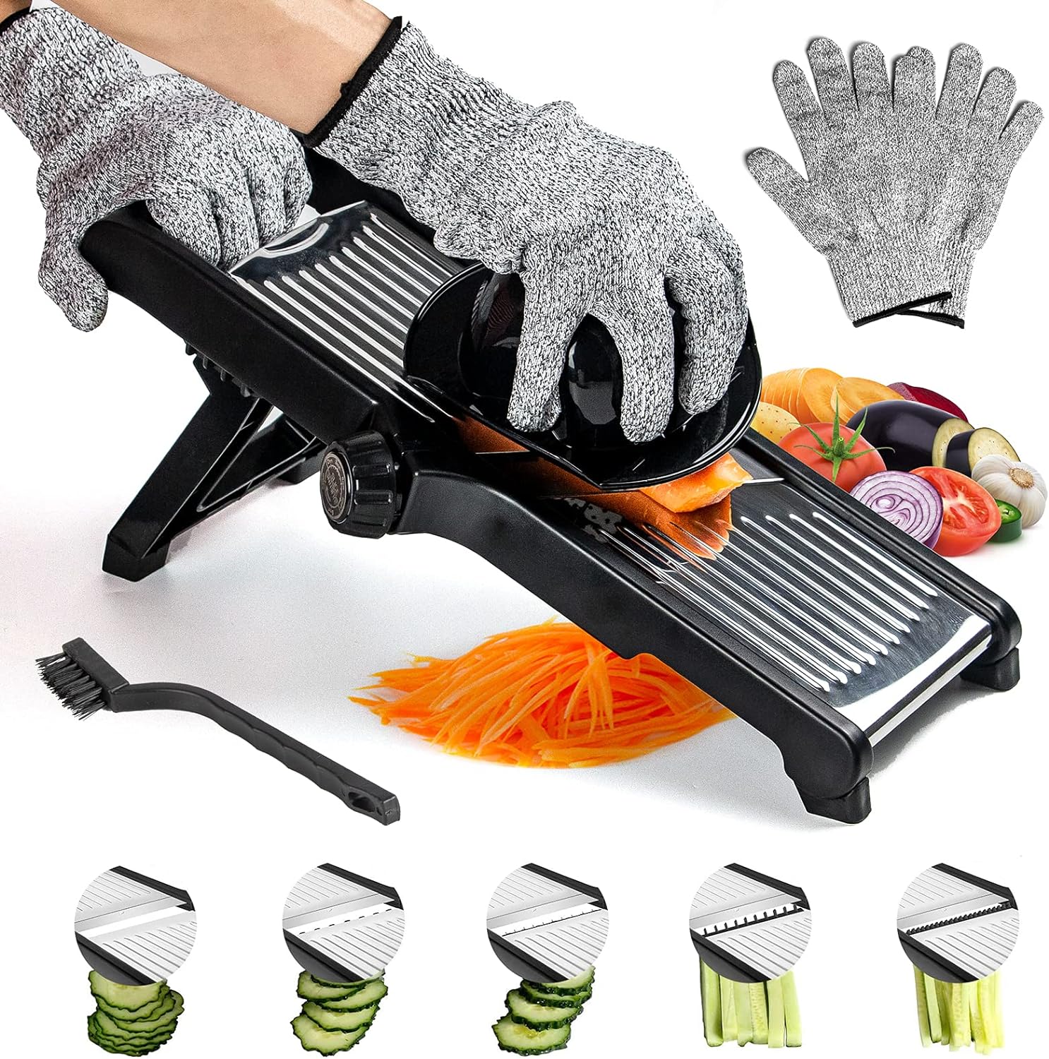 Labeol Adjustable Mandolin Slicer, Special Food Slicer Professional 3 in 1, Inno...