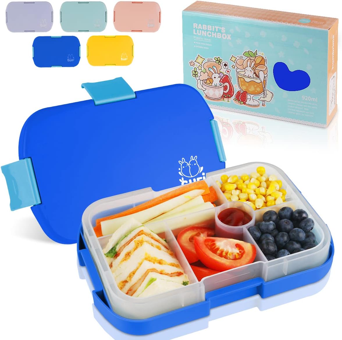 hombrima Kids Bento Lunch Box with 6 Compartments, Lunchboxes for Childrens Girl...