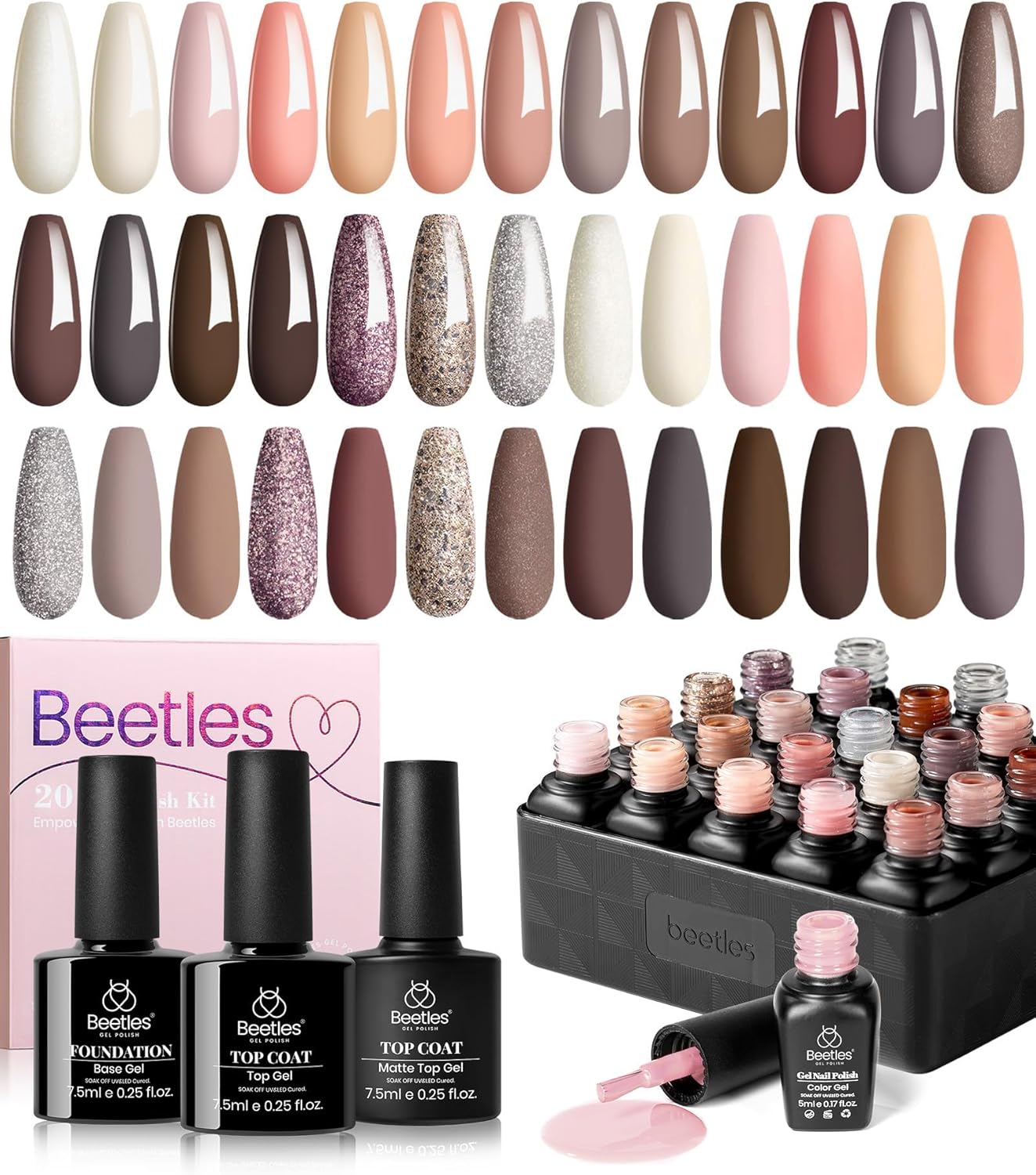 Beetles Gel Polish, Special Gel Nail Polish Kit with Bare Collection, Innovative...