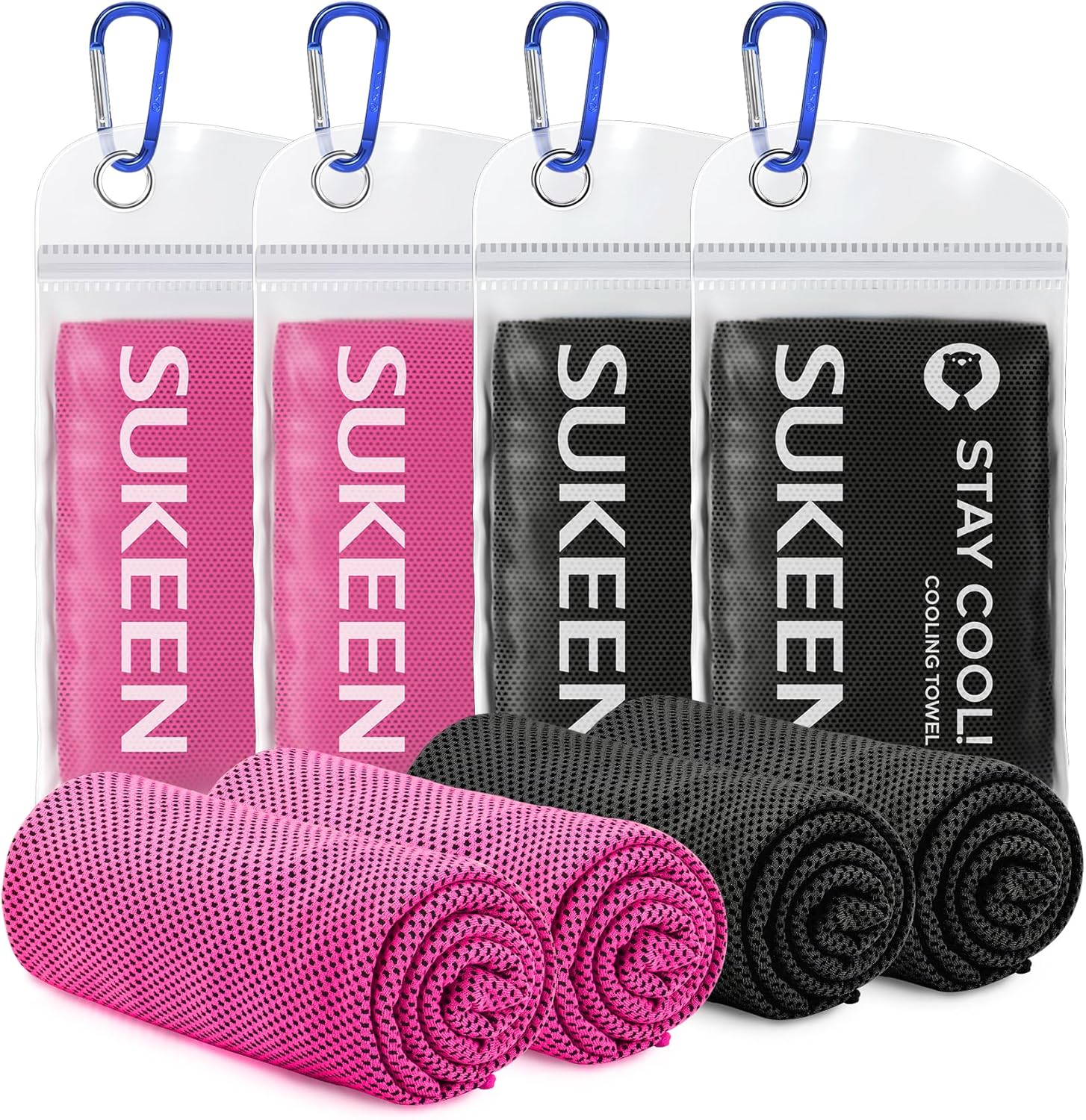 Sukeen Cooling Towel Gym Towel 4pcs, Cooling Towel Quick Dry Fitness Towel Ice T...