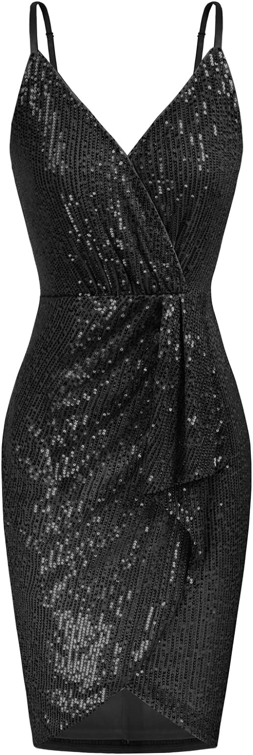 GRACE KARIN Women Dress, Special Sequined Sleeveless V-Neck Bodycon Party Dress,...