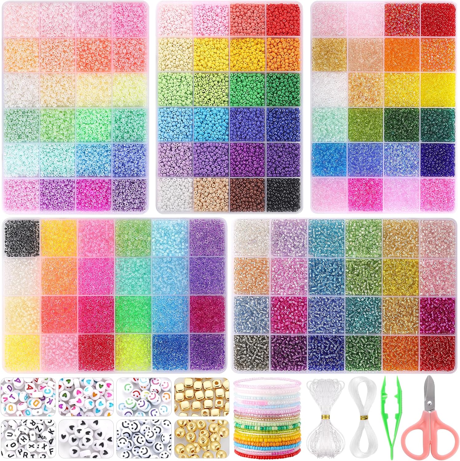 Funtopia 34000pcs Seed Beads, Special Jewelry Making Kit with 120 Colors, High-Q...