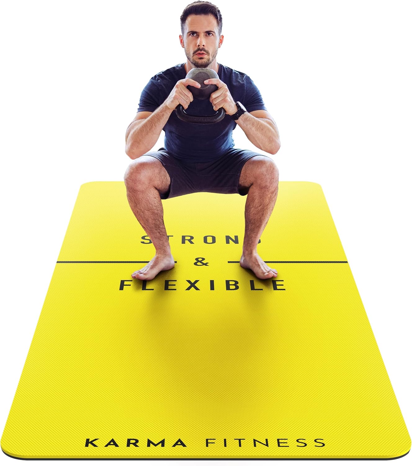 Large Exercise Mat, Special Extra Wide Mat for Yoga, Sustainable Mat for Home Wo...