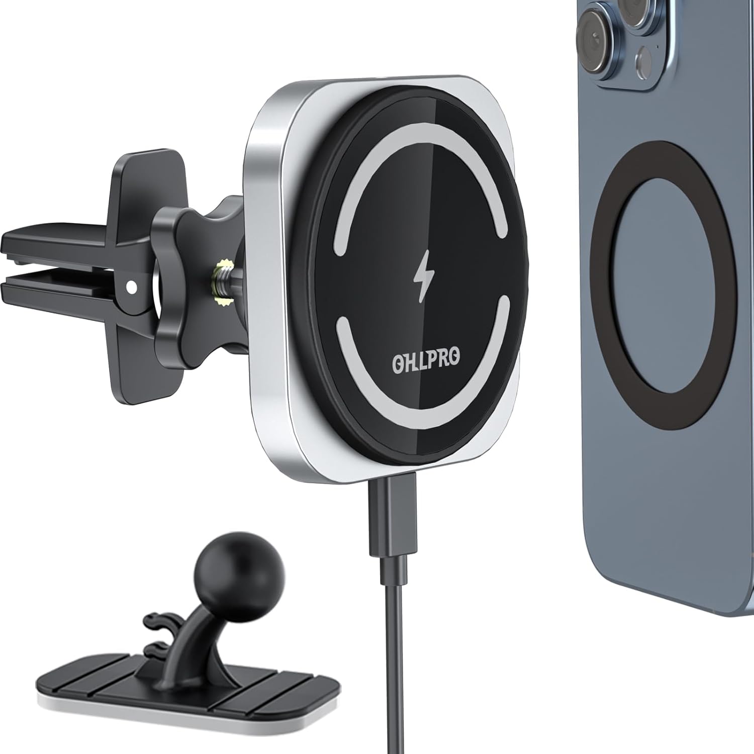 OHLPRO Magnetic Wireless Car Charger, Special Car Mount with Magsafe Compatibili...