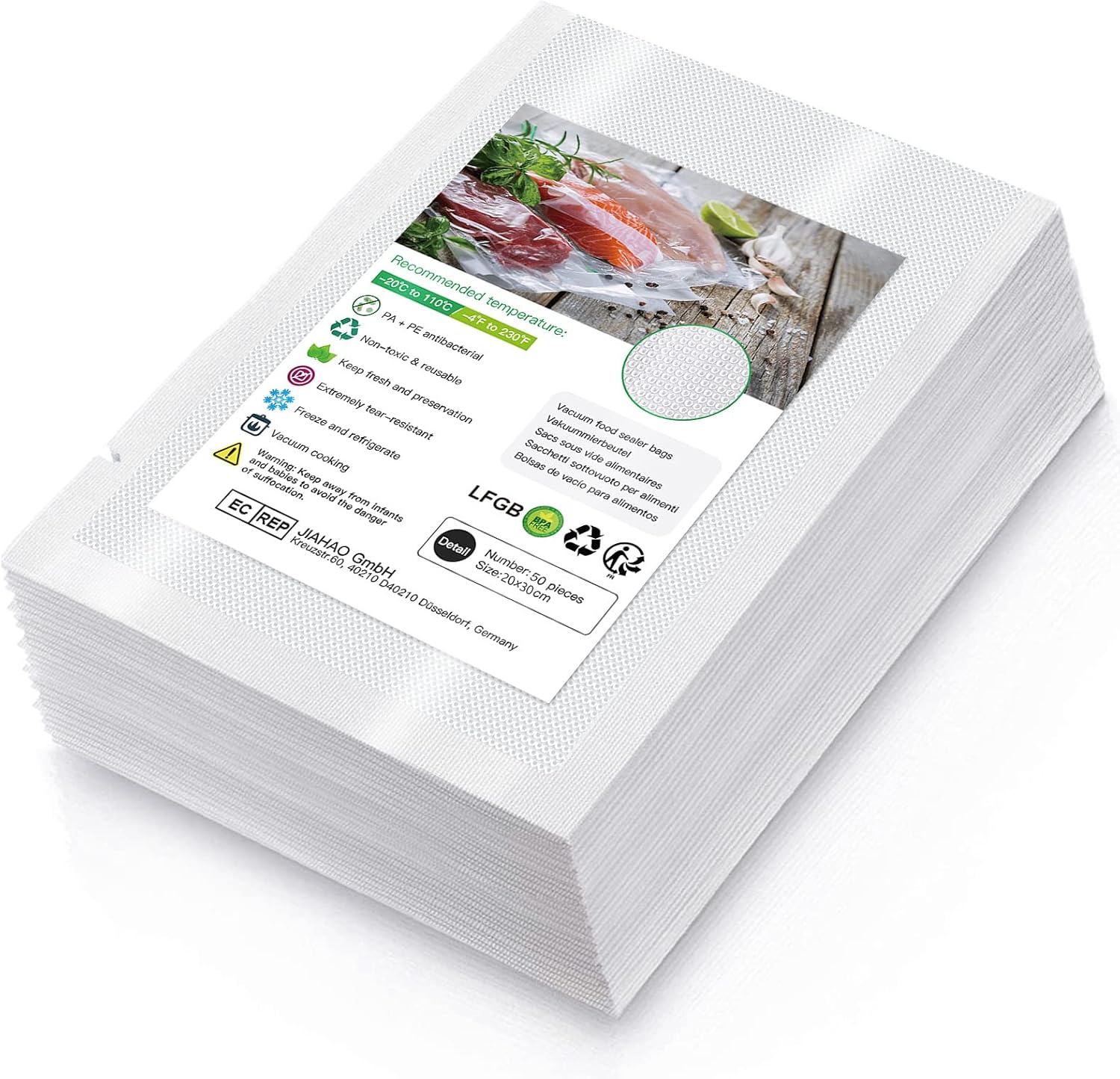 Vacuum Food Sealer Bags Commercial Grade, Special Textured Food Vacuum Sealer Ba...