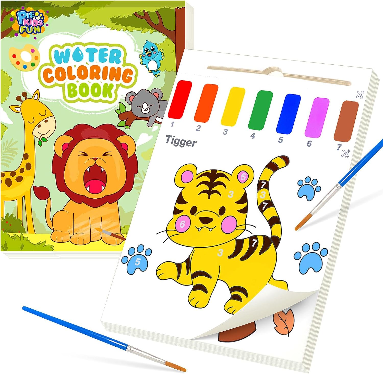 PIEKIDSFUN Water Colouring Book for Children, Water Painting Books for Kids Wate...