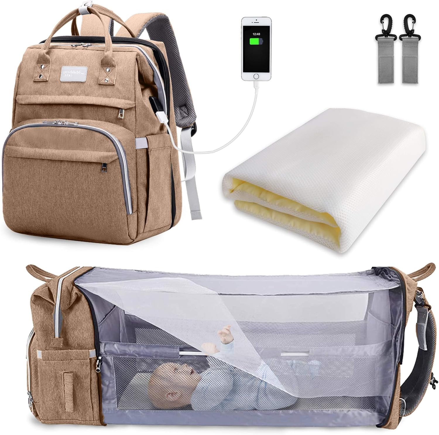 SNDMOR Baby Changing Bag Backpack, Nappy Changing Bags Large Capacity, Portable...