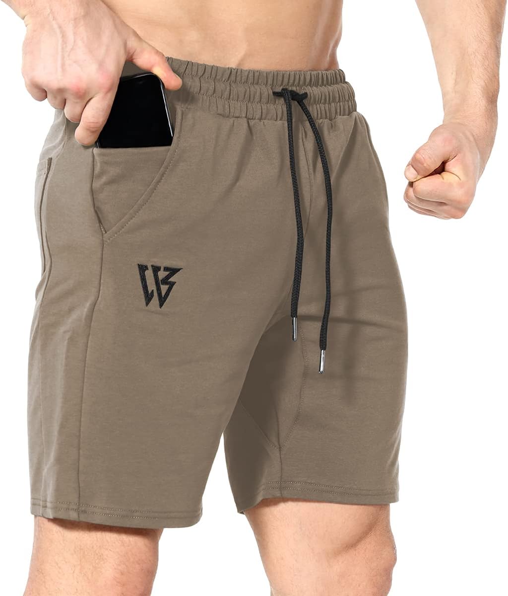 ZENWILL Men's Zip Gym Shorts, Special Running Fitness Sports Workout Shorts with...