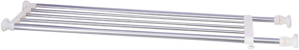 BAOYOUNI Expandable Shelf Airing Cupboard Tension Rod Extendable Wardrobes Rail...