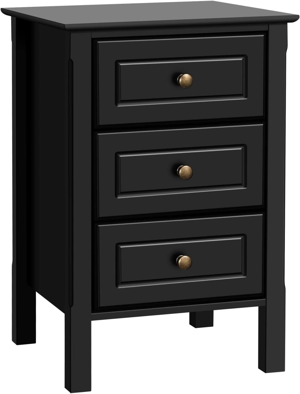 Yaheetech Bedside Table, Special Wooden Nightstand Cabinet with 3 Drawers, Moder...
