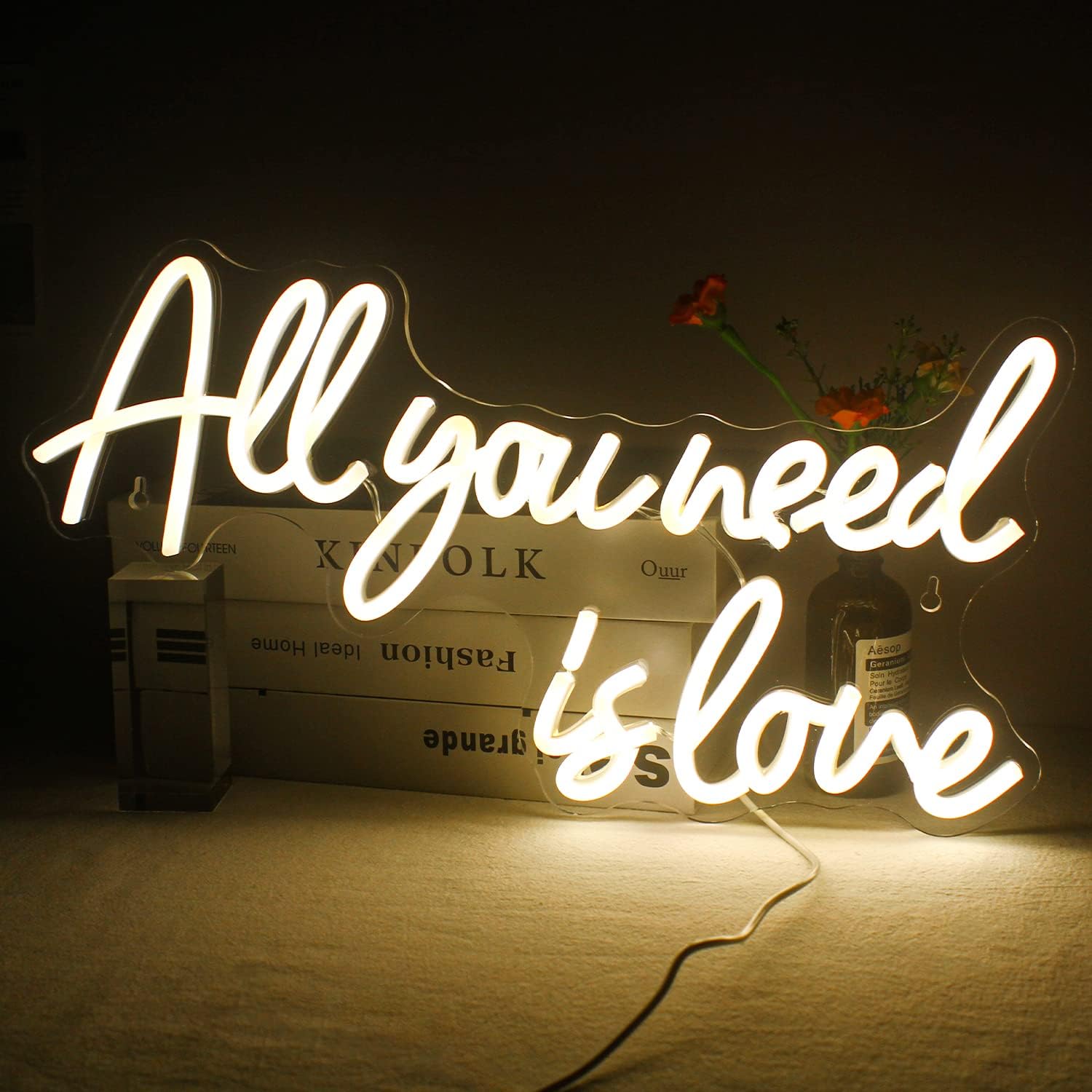 All You Need is Love Neon Sign, Special Warm White Neon Signs for Wedding, Uniqu...