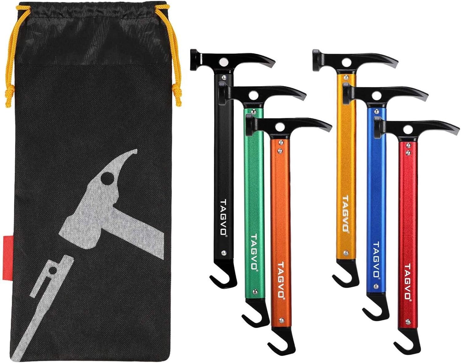 TAGVO Camping Hammer with Tent Pegs & Multifuctional Tent Stakes Removers, Multi...