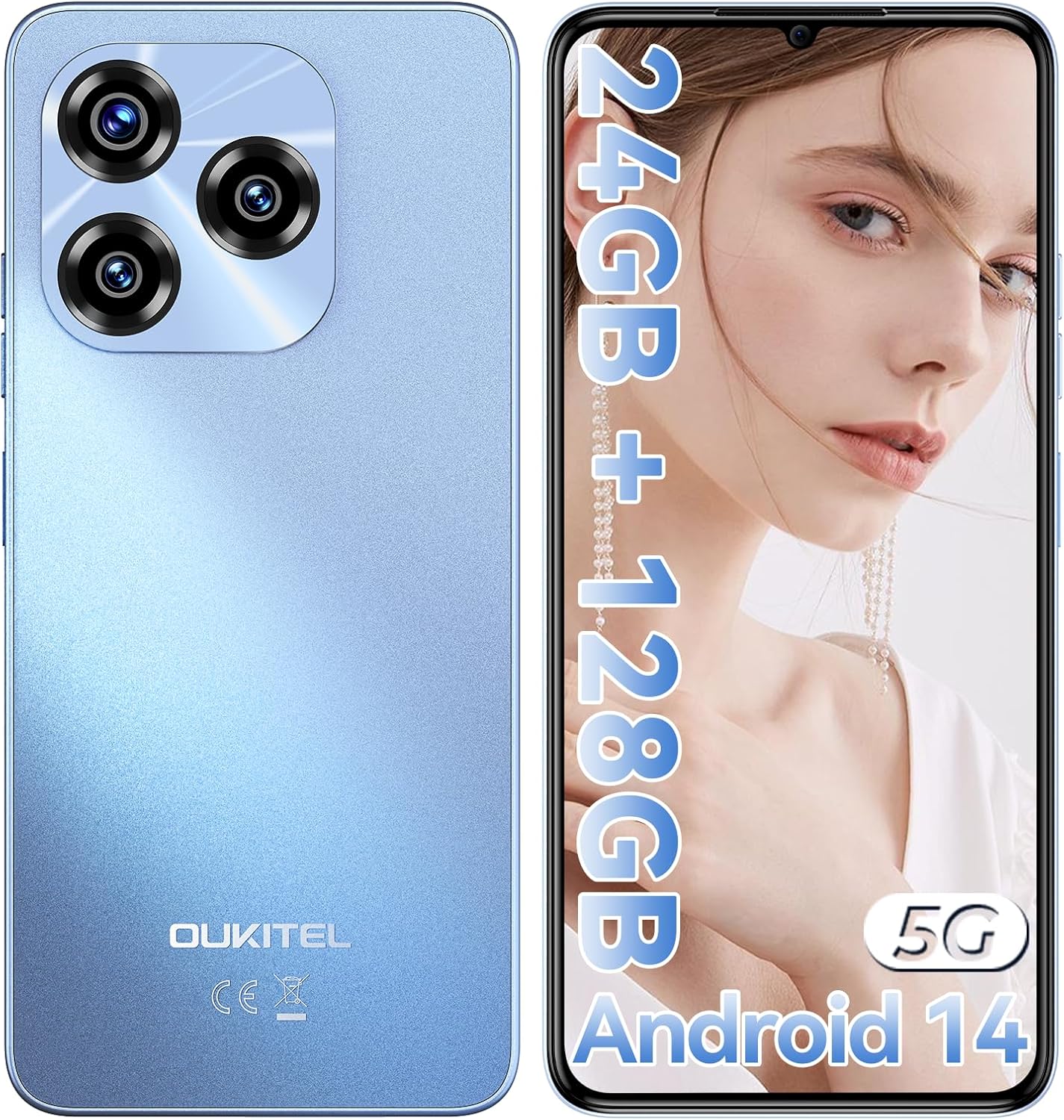OUKITEL C50 Mobile Phones, Special Android 14 Phone with 24GB 128GB (1TB) Storag...